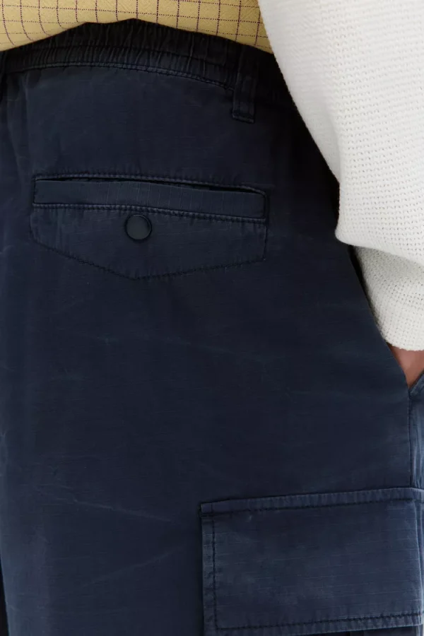Balloon Fit Cargo Joggers For Men Blue Color - Image 7
