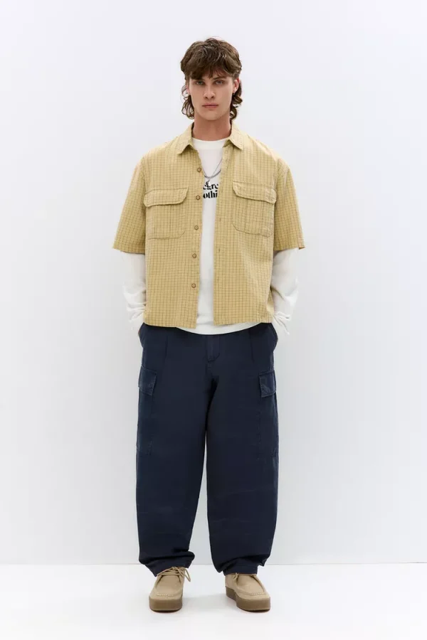 Balloon Fit Cargo Joggers For Men Blue Color - Image 2