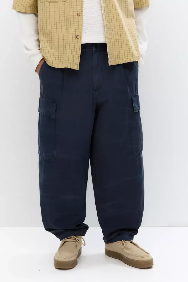 Balloon Fit Cargo Joggers For Men Blue Color - Image 5
