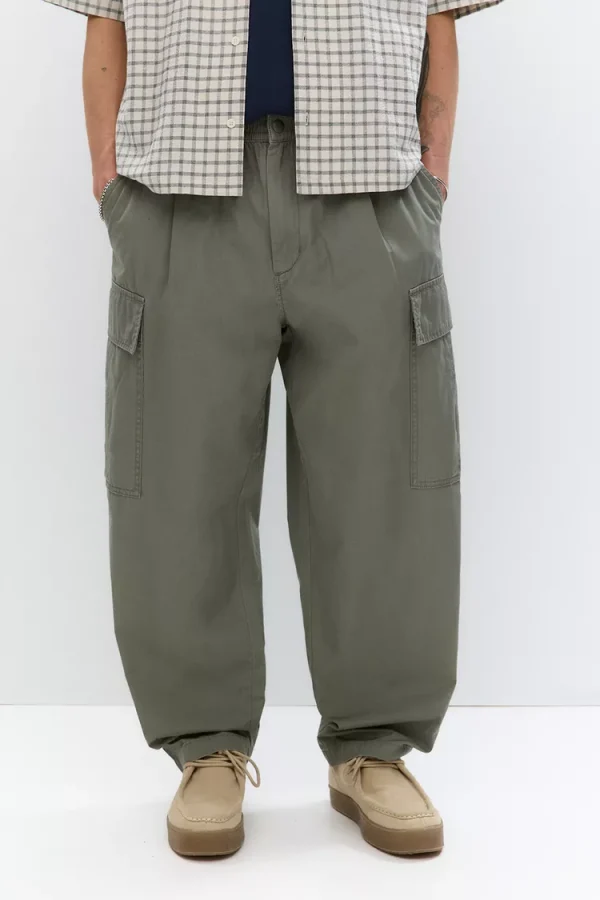 Balloon Fit Cargo Joggers For Men Olive Green Color - Image 6