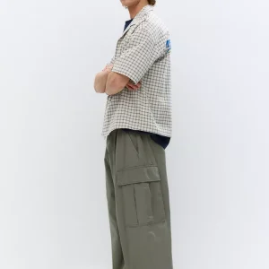 Balloon Fit Cargo Joggers For Men Olive Green Color