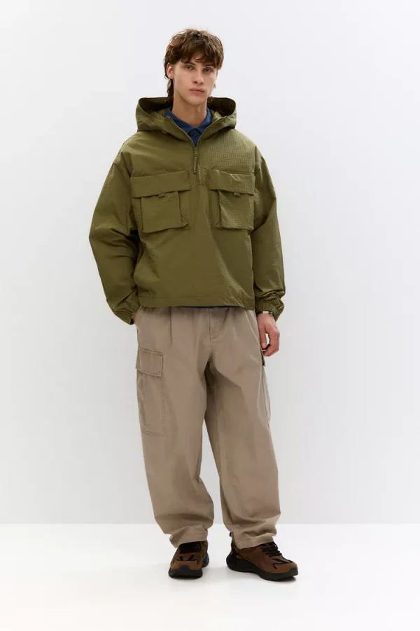 Balloon Fit Cargo Joggers For Men Beige Color