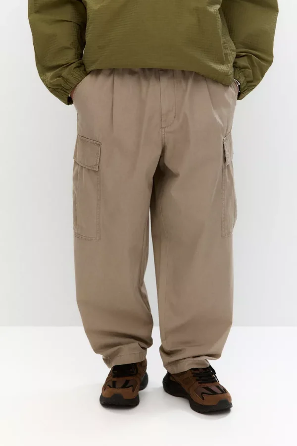 Balloon Fit Cargo Joggers For Men Beige Color - Image 5