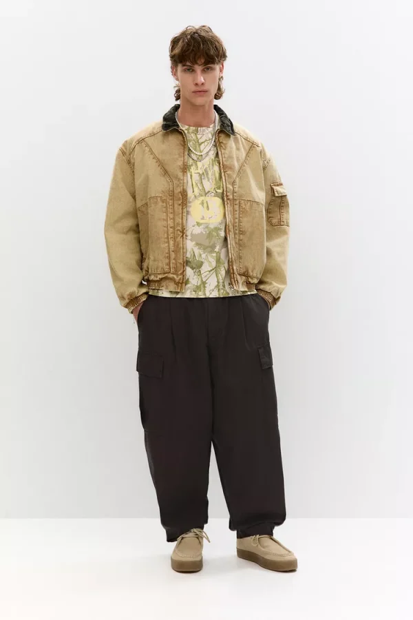 Balloon Fit Cargo Joggers For Men Black Color - Image 2