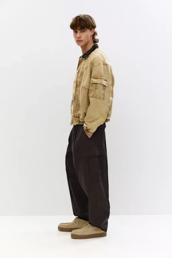 Balloon Fit Cargo Joggers For Men Black Color - Image 6
